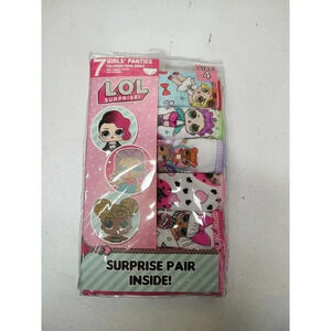 NEW, GIRLS LOL SURPRISE PANTIES, 6 PACK, SIZE 4